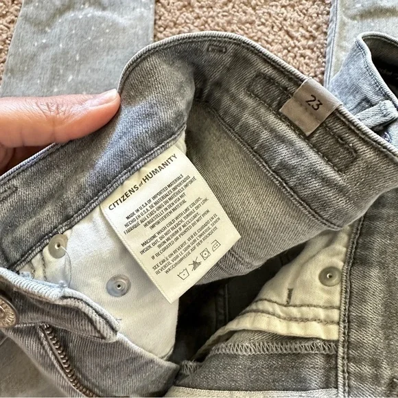 Citizens of Humanity Women's Rocket Crop High-Rise Skinny Jeans Salt Stone 24” - Picture 10 of 16